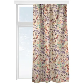 Bilderdepot24 Vorhang Gardine Natur Modern Muster Indisches Muster Vögel Blumen Beige (1 St), Multifunktionsband, blickdicht, Samt, Schiebegardinen Küche Schlafzimmer Wohnzimmer Schiebevorhang beige 130 cm x 200 cm