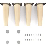 Sossai Möbelfüße aus Naturholz Buche unbehandelt, Clif Round HMF1, 15 cm hoch, rund, gerade Ausführung, für Kommoden, Schränke, Regale