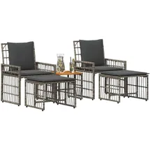 vidaXL Gartenmöbel Set 5-tlg. Grau/Dunkelgrau