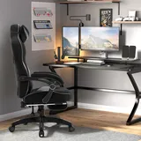 Woltu Gaming Stuhl Stoff Grau