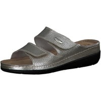 Tamaris Damen Hausschuhe Slipper Leder Keilabsatz; LIGHT GOLD METALLIC/metallic; 36 EU - 36 EU