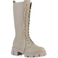 VAN HILL Plateaustiefel Stiefel Schnürer Profilsohle Schuhe 838353, Farbe: