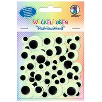 Ludwig Bähr Wackelaugen Nachtleuchtend selbstklebend 52 Stück Ø 10-20 mm