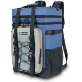 Kühlrucksack 30L Kühltasche Rucksack Groß Faltbar, 40 Dosen Kühl Rucksack Gross Thermo Rucksack Isolierte Rucksack mit Kühlfach Kühlrucksäcke Einkaufsrucksack für Strand/Picknick/Camping/BBQ/Ausflüge