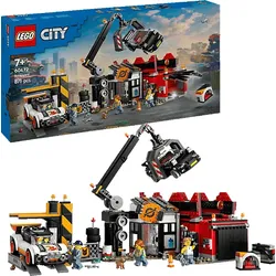 LEGO City 60472 Schrottplatz mit Autos Bausatz, Mehrfarbig