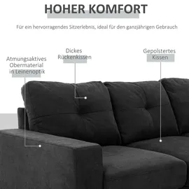 Homcom Ecksofa Leinen, Gummiholz