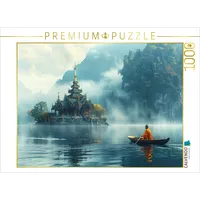 Calvendo Puzzle Einsamer buddhistischer Tempel auf einem See am