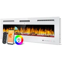 KESSER KESSER® Elektrokamin Wandkamin Elektrischer Kamin mit Heizung 9 Farbmodi LED flammeneffekt, 900/1800 W Kaminofen Wand und einbaukamin Wandmontage Heizung App-Funktion Fernbedienung Touchscreen