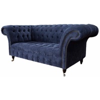 JVmoebel Chesterfield-Sofa, Sofa 2 Sitzer Wohnzimmer Chesterfield Couch Klassisch Sofas blau