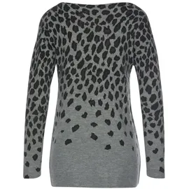 LASCANA Strickpullover Damen grau-meliert-leo