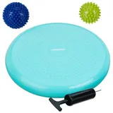 Relaxdays Balance Kissen, 2 Massagebällen Ø 32 cm, bis 140 kg, ergonomisches Wackelkissen mit Noppen,