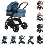 Chipolino Kinderwagen Harmony 2 in 1 Wickeltasche, Getränkehalter, Fußabdeckung blau