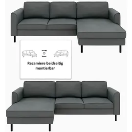 Home Affaire Eckcouch Cord 2-Sitzer Grau