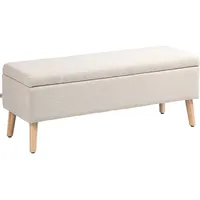 Homcom Sitzbank Beige Kunststoff, 39x45x110 cm Esszimmer, Bänke, Sitzbänke