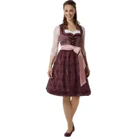 dressforfun Dirndl hochwertiges & elegantes Trachtenkleid Liah Bordeauxrot (Premium Midi-Dirndl, Gr. 34) Perfekt für Oktoberfest, Trachtenfeste oder Volksfeste rot 34