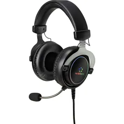 Renkforce Gaming Headset USB schnurgebunden 7.1 Surround Over Ear Black, mit LED