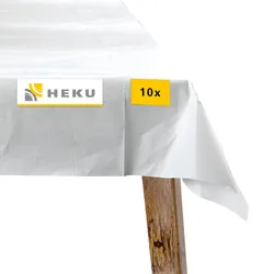 HEKU 10 Stück Tischdecken - Abwischbare, reißfeste Tischdecken, wasserfest - Ideal für Hochzeiten & Events, flexibel anpassbar, Premiumqualität