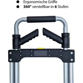 Baumarktplus Klappkarre XL Sackkarre klappbar Teleskopgriff bis 115 cm und großer Ladefläche Tragkraft 150 kg