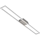Briloner - LED Deckenlampe dimmbar in Stufen, warmweiße Lichtfarbe, 18 Watt, 1600 Lumen, Lampe, Deckenleuchte, Wohnzimmerlampe, Schlafzimmerlampe, Küchenlampe, 110x12x5 cm, Aluminiumfarbig