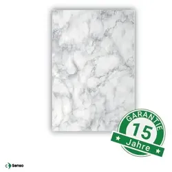 3Senso Infrarotheizung ST900 Motivdruck "Marmor weiß-grau" -  900 Watt - 15 Jahre Garantie;  Hochformat Wohnraum