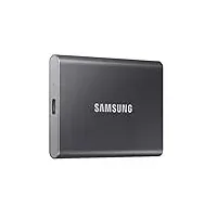 Samsung T7 tragbare SSD, 2 TB externes Solid-State-Laufwerk, Geschwindigkeiten bis zu 1.050 MB/s, USB 3.2 Gen 2, zuverlässiger Speicher für Gaming, Studenten, Profis, MU-PC2T0T/AM, Grau