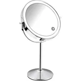 Schminkspiegel Doppelseitig 1X 7X Kosmetikspiegel Desktop Makeup Spiegel, Durchmesser 16.5cm 360° Schwenkbar Einstellbarer Touchscreen, 3 Lichtfarbe Helligkeit, Vergrößerungsspiegel mit Licht
