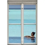 Queence Wandsticker Frau im Pool, Wandsticker, Wandbild, selbstklebend, 3D, Fenster blau