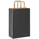 vidaXL Papiertragetaschen 250 Stk. mit Henkeln Schwarz 21x11x31 cm