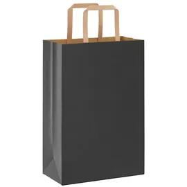 vidaXL Papiertragetaschen 250 Stk. mit Henkeln Schwarz 21x11x31 cm