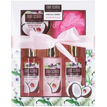 Brubaker Pflege-Geschenkset Badeset mit Erdbeeren & Kokosnuss Duft 50 ml