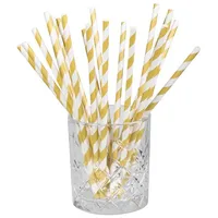 Boland Trinkhalme aus Papier 20 St. Gold/Weiß 19,7 cm