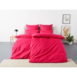 OTTO products Bettwäsche »Neele in Gr. 135x200, 155x220 oder 200x200 cm«, (2 tlg.), Bettwäsche aus Bio-Baumwolle, zeitlose Bettwäsche mit Reißverschluss, pink