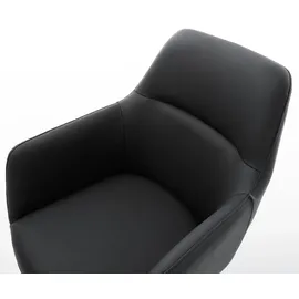 DeLife Freischwinger Pejo-Flex Echt-Leder Schwarz Freischwinger flach Schwarz Taschenfederkern