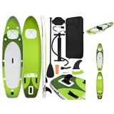 vidaXL SUP-Board-Set Aufblasbar Grün 360x81x10 cm