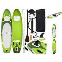 vidaXL SUP-Board-Set Aufblasbar Grün 360x81x10 cm