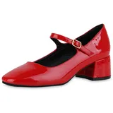 VAN HILL Mary Janes in Rot Lack