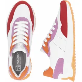 Rieker W1308 Damen Weiß/Rot/Orange 40