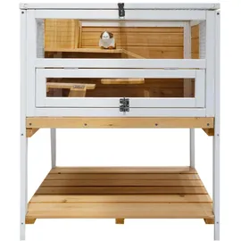 Hti-Living Kleintierkäfig Gino Deluxe 70 x 37 x 56 cm beige
