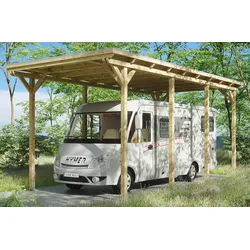 Einzelcarport SKANHOLZ "Caravan-Emsland", beige (natur), H: 353cm, Carports