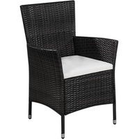 vidaXL 3-tlg. Bistro-Set Poly Rattan Schwarz