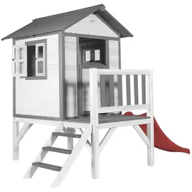 Axi Spielhaus Lodge XL Grau mit Rutsche Rot