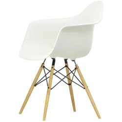 Vitra - Eames Plastic Armchair DAW, Ahorn gelblich / weiß (Filzgleiter weiß)
