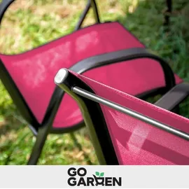 Zolta Metall-Gartenstühle Stapelstuhl 55 x 80 x 89 cm rosa 4 St.