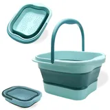 Neue Faltbare Fußbadewanne Tub Basin Tools Fußbad, Faltbares Fußbad zum Stressabbau, Fußwanne, Fußbad Faltbares 15L Fußbadewanne mit Massagefunktion, Faltbarer Eimer, Großer Fußbadewanneneimer (B)