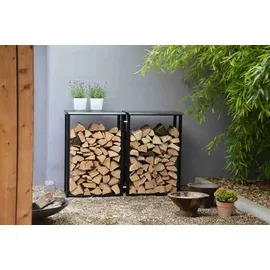 JAN KURTZ Abdeckung Kaminholzgestell Holz Michel 0,40 m schwarz