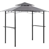 Beliani Pavillon Naro 1,48 x 2,4 m Grau/Schwarz