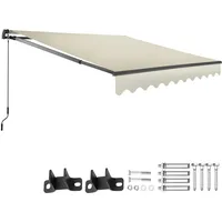 Tectake tectake® Gelenkarmmarkise, verschiedene Größen, stabile Gelenkarme, inkl. Wandhalterung