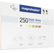 Magnetoplan Static Notes DIN A3 - 5 Farben (Weiß/Gelb/Grün/Rosa/Orange) - 250Stk