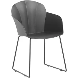 Beliani Esszimmerstuhl SYLVA Kunststoff schwarz 2er Set