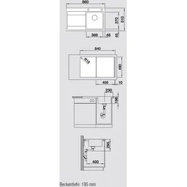 Blanco Divon II 45 S-IF links edelstahl seidenglanz + Excenterbetätigung + InFino